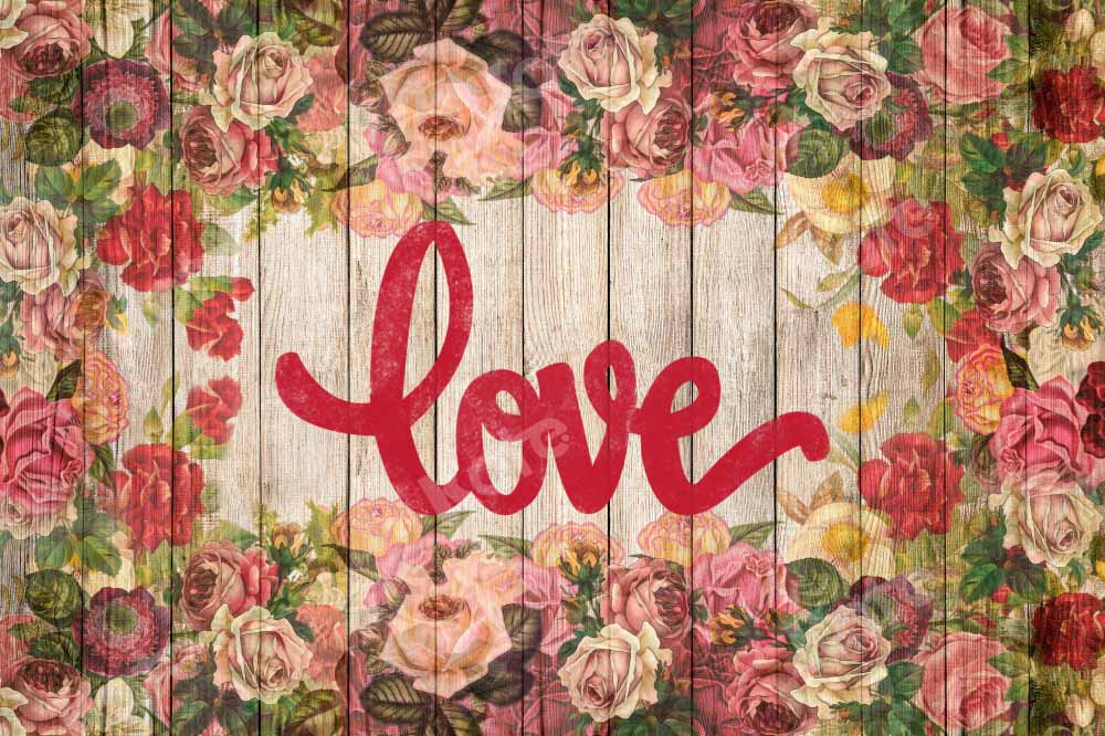 Kate Toile de fond de fleurs de la Saint-Valentin conçue par Chain Photographie - Kate Backdrop FR