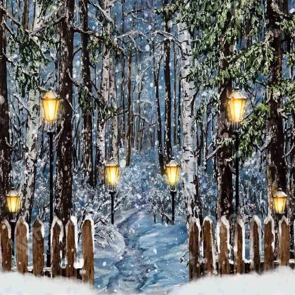 Kate Peinture à l'huile Neige Hiver Toile de fond conçue par Chain Photography - Kate Backdrop FR