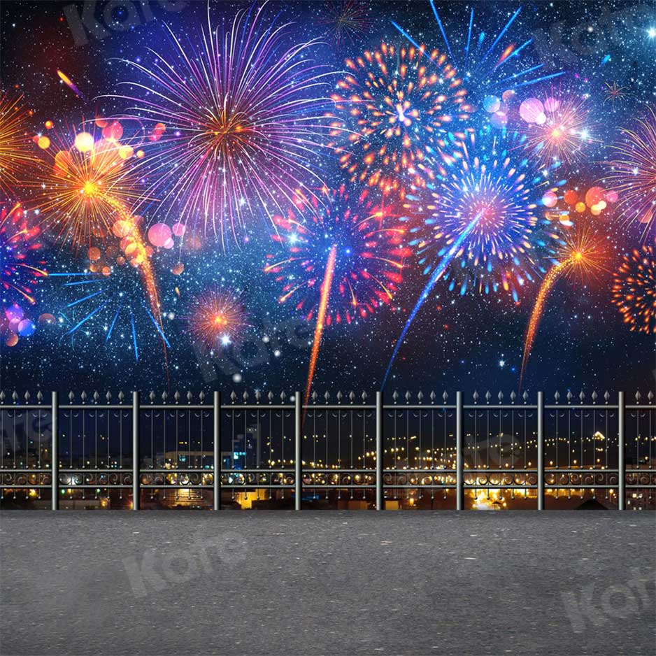 Kate Feux d'artifice d'hiver Toile de fond Nouvel An pour la photographie - Kate Backdrop FR
