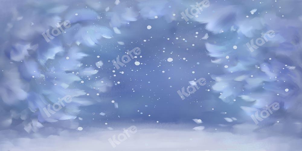 Kate Flocon de neige Hiver Rêve Bleu Toile de fond Conçu par GQ - Kate Backdrop FR