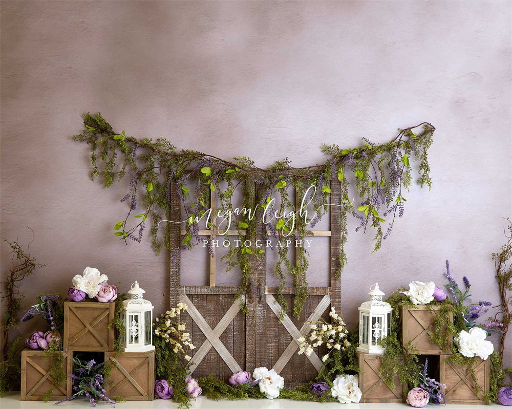 Kate toile de fond de fleur de lavande pour la photographie conçue par Megan Leigh - Kate Backdrop FR