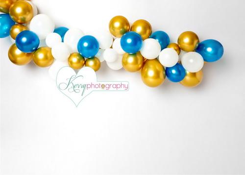 Katebackdrop£ºKate Cake Smash Golden White Balloons Children Backdrop Designed by Kerry Anderson