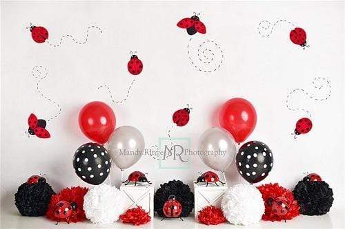 Little Lady Bug Birthday Children Backdrop