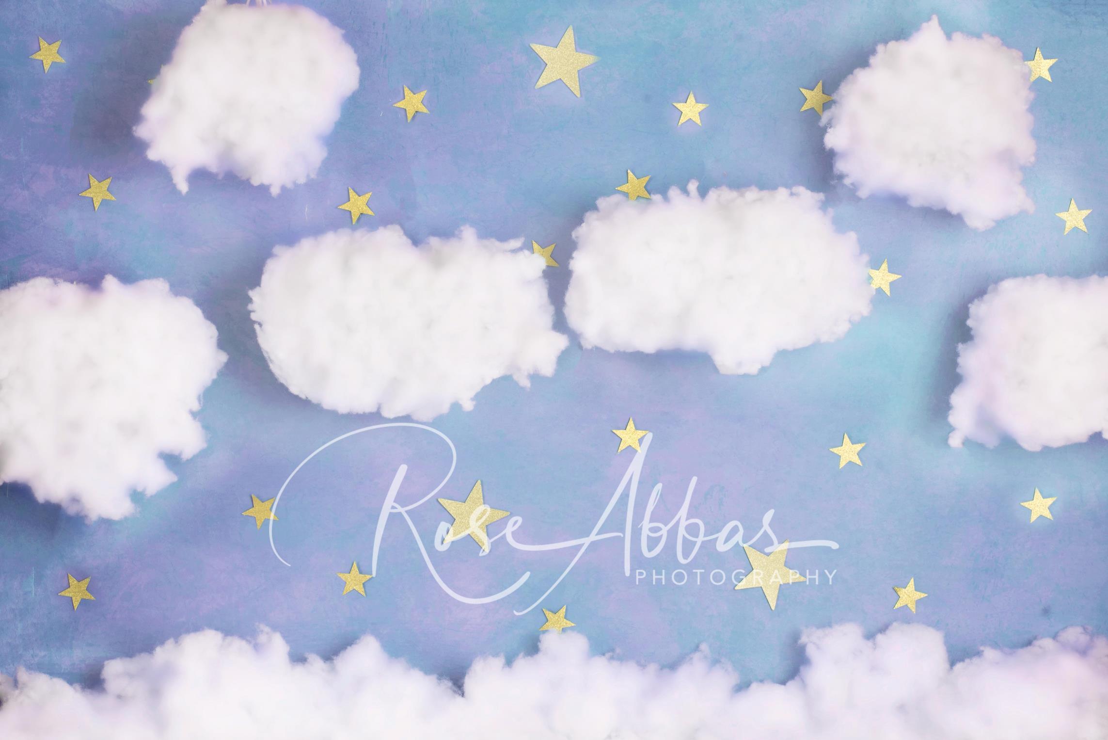Lavender Cotton Candy Cloud with Stars Backdrop