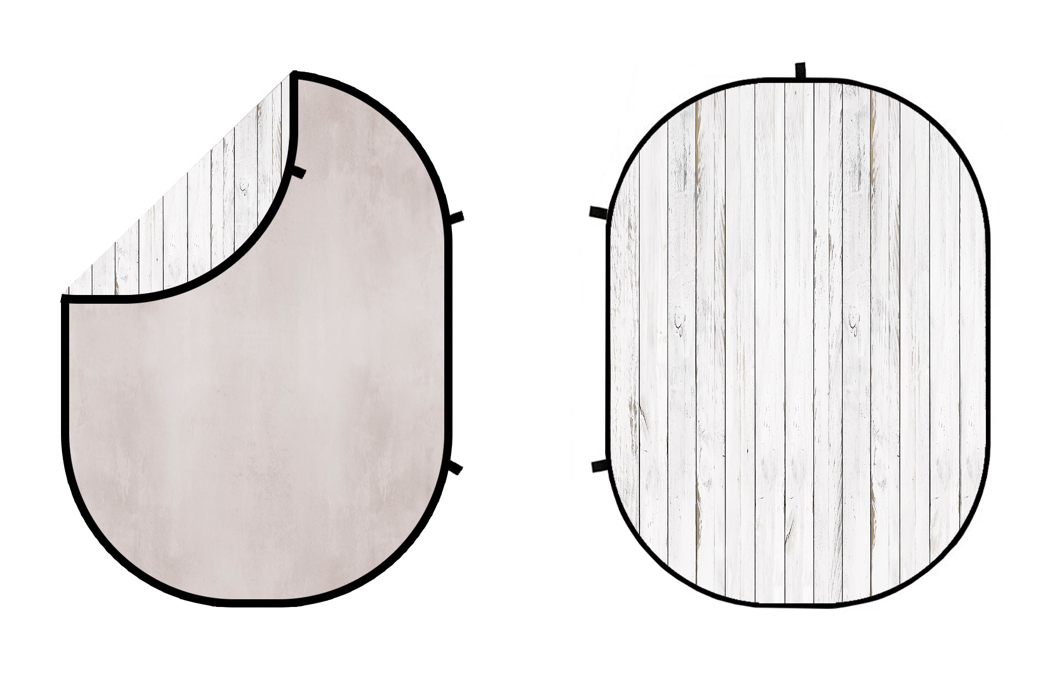 Kate Double-face Bois Blanc/Abstrait Beige Photographie Toile de fond Pliable - Kate Backdrop FR