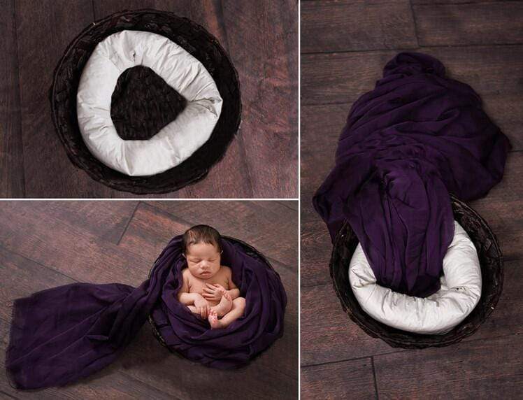 Katebackdrop拢潞Newborn Poses photography white 1 assistant circle+3 pillows