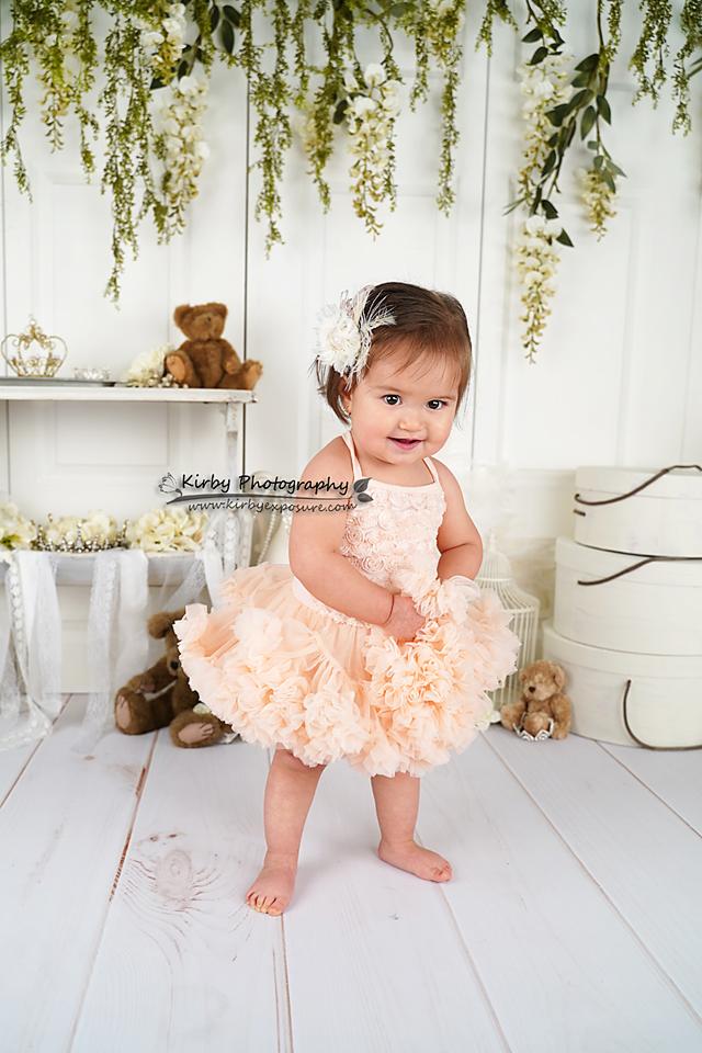 Kate Fleurs Vintage Ours en peluche Enfant Toile de fond conçu par Arica Kirby - Kate Backdrop FR