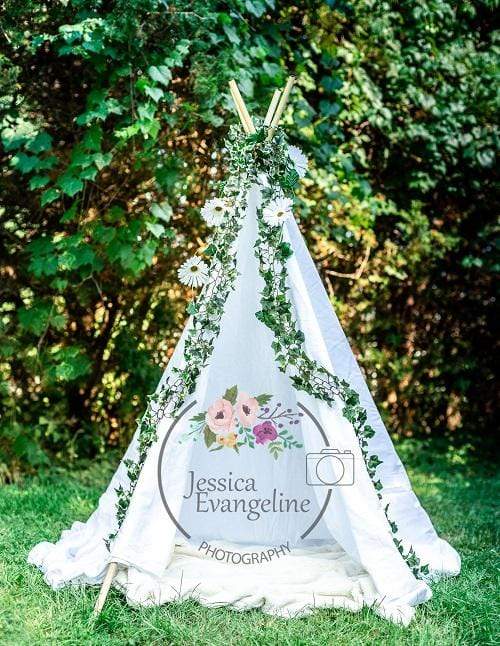 Katebackdrop£ºKate Green Trees White Teepee Children Backdrop Designed by Jessica Evangeline photography