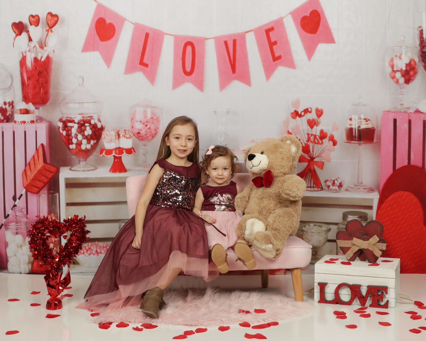 Kate Saint-Valentin Boutique sucrée Rose Toile de fond conçue par Arica Kirby - Kate Backdrop FR