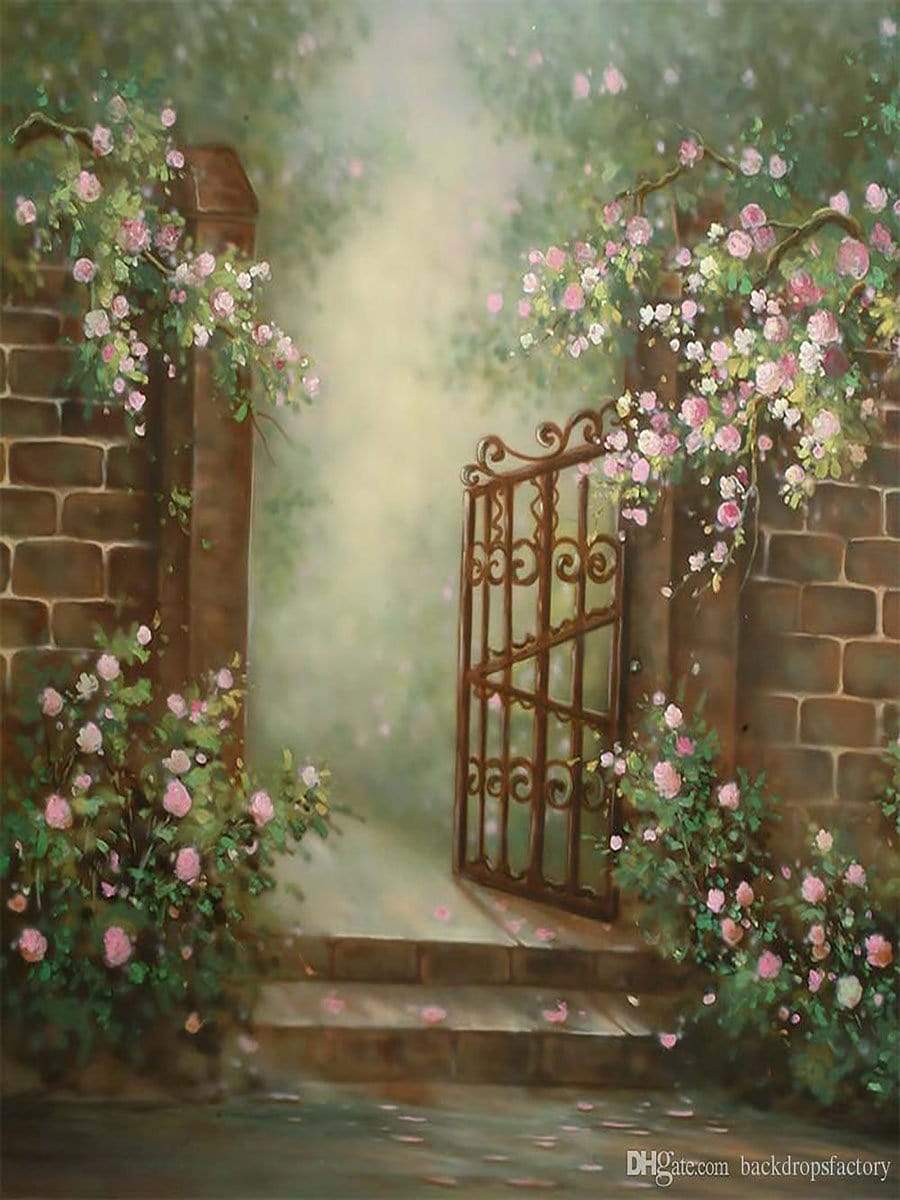 Katebackdrop£ºKate Countryside Yard Floral Hand Painted Backdrops Canvas