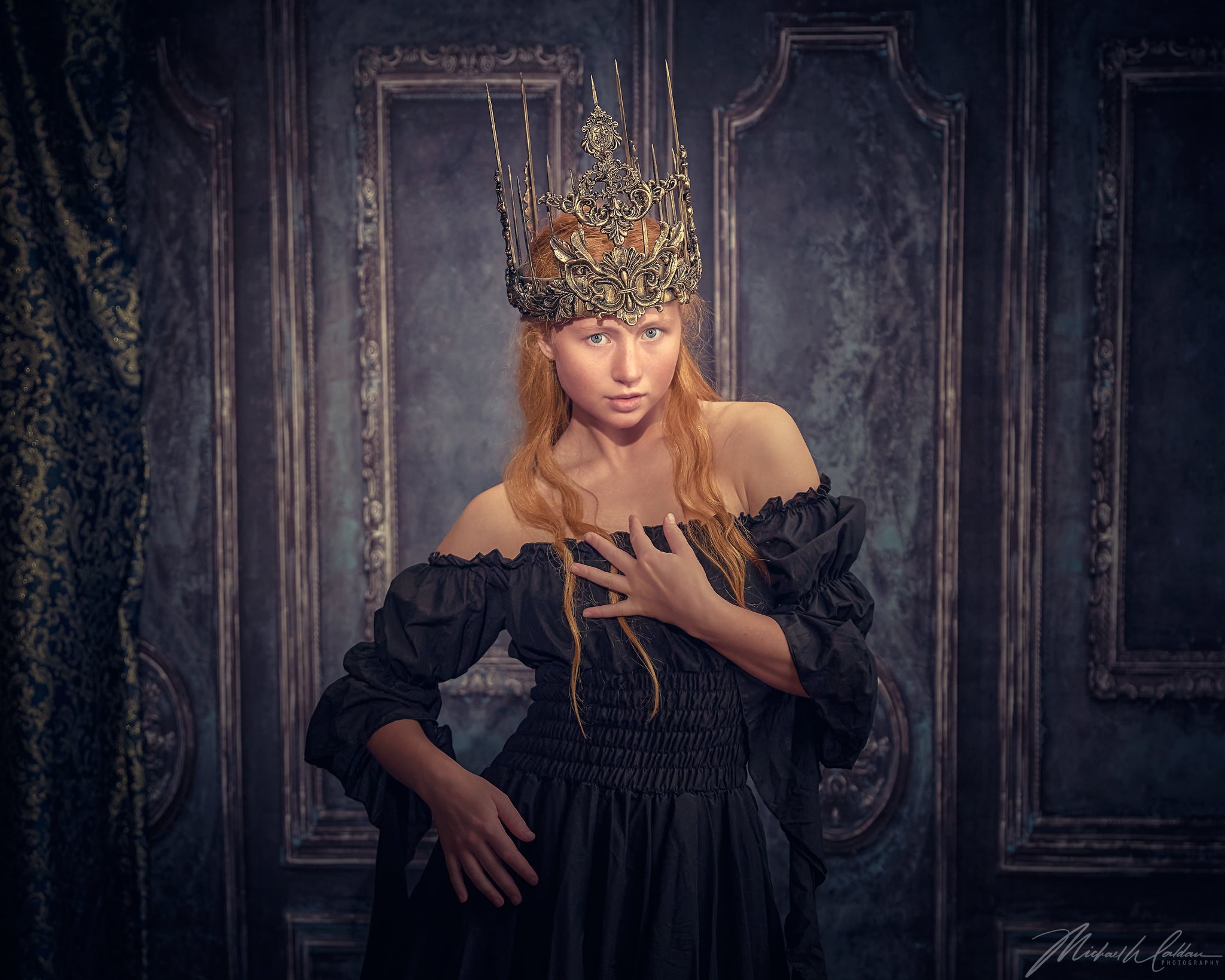 Kate Rétro Bleu Mur Porte Mariage Toile de fond pour la photographie - Kate Backdrop FR