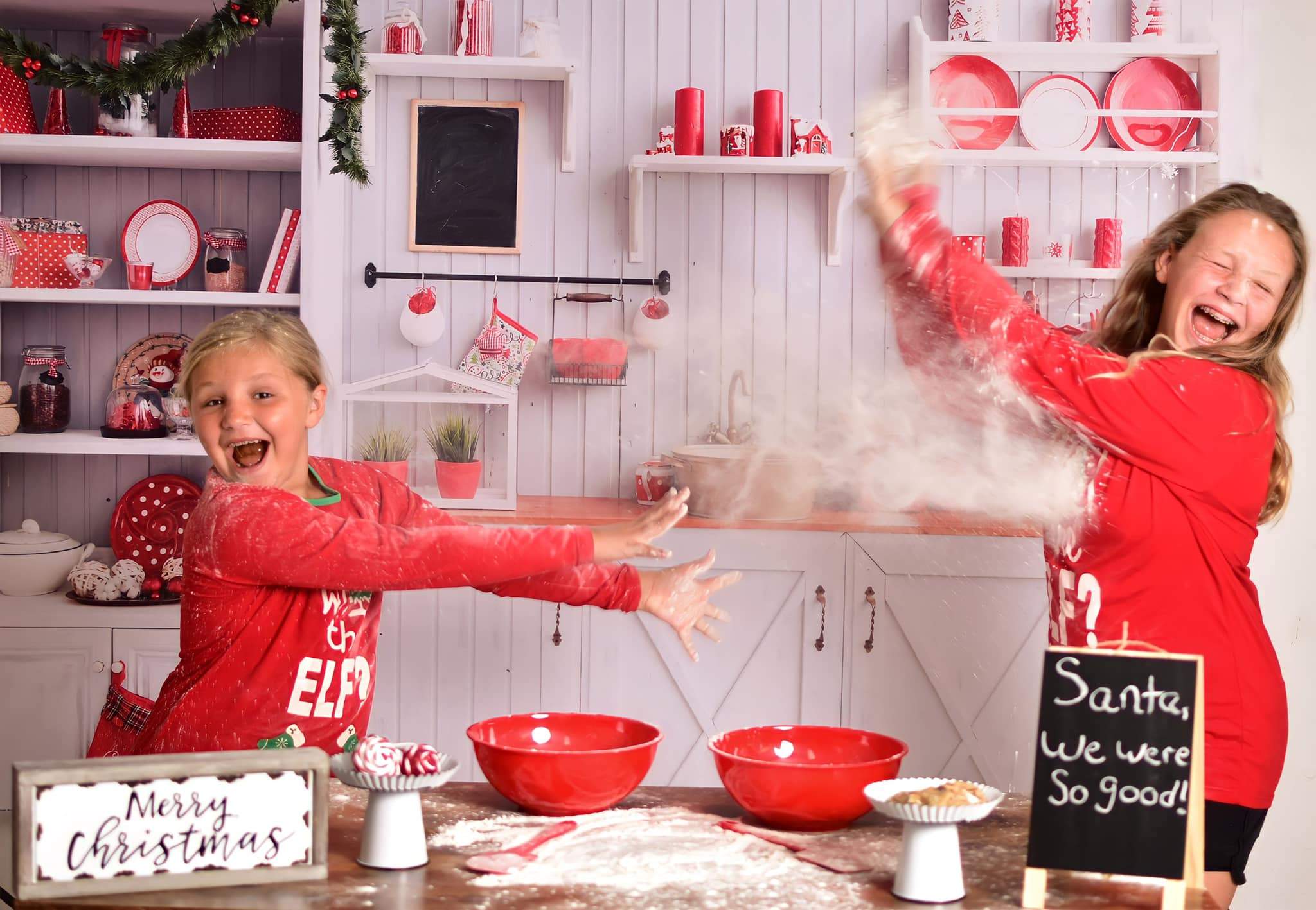 Kate Mur blanc Cuisine Noël Toile de fond pour la photographie - Kate Backdrop FR