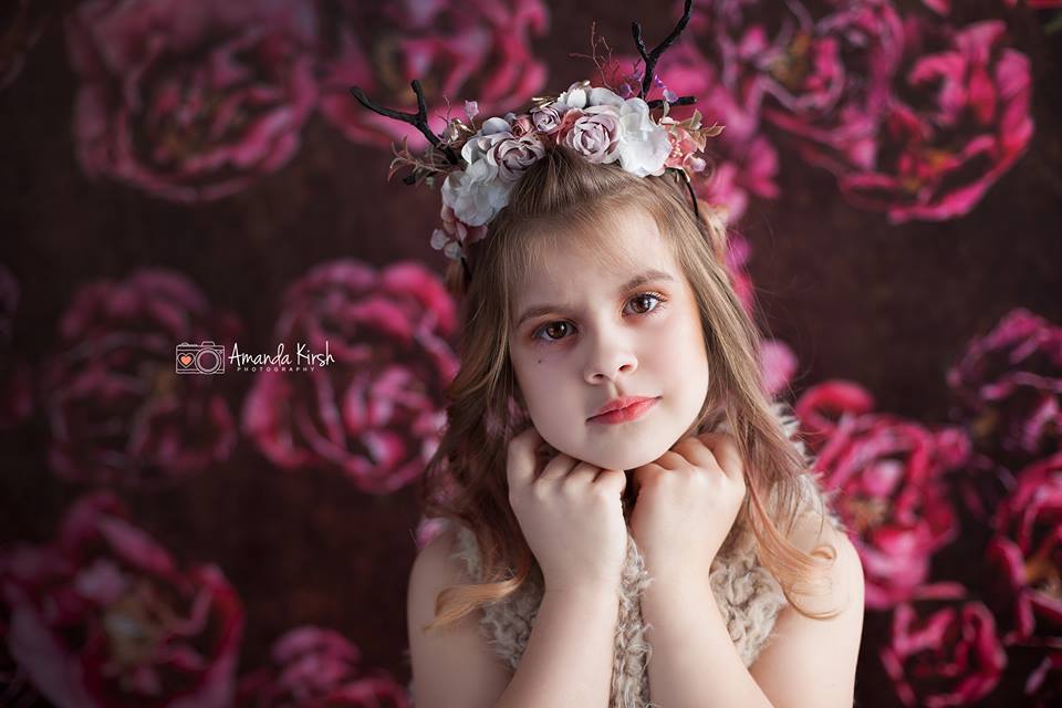 Katebackdrop£ºKate Red retro Flowers Valentine's Day Backdrop for Photography designed by Jerry_Sina