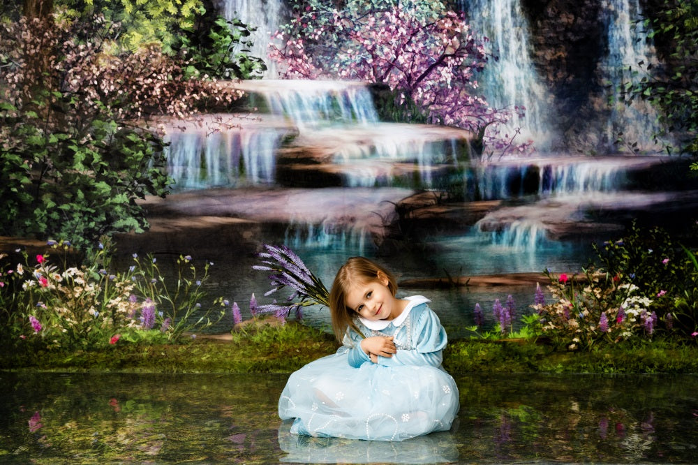 Kate Sirène Chute d'eau Printemps Été Pâques Toile de fond pour la photographie - Kate Backdrop FR