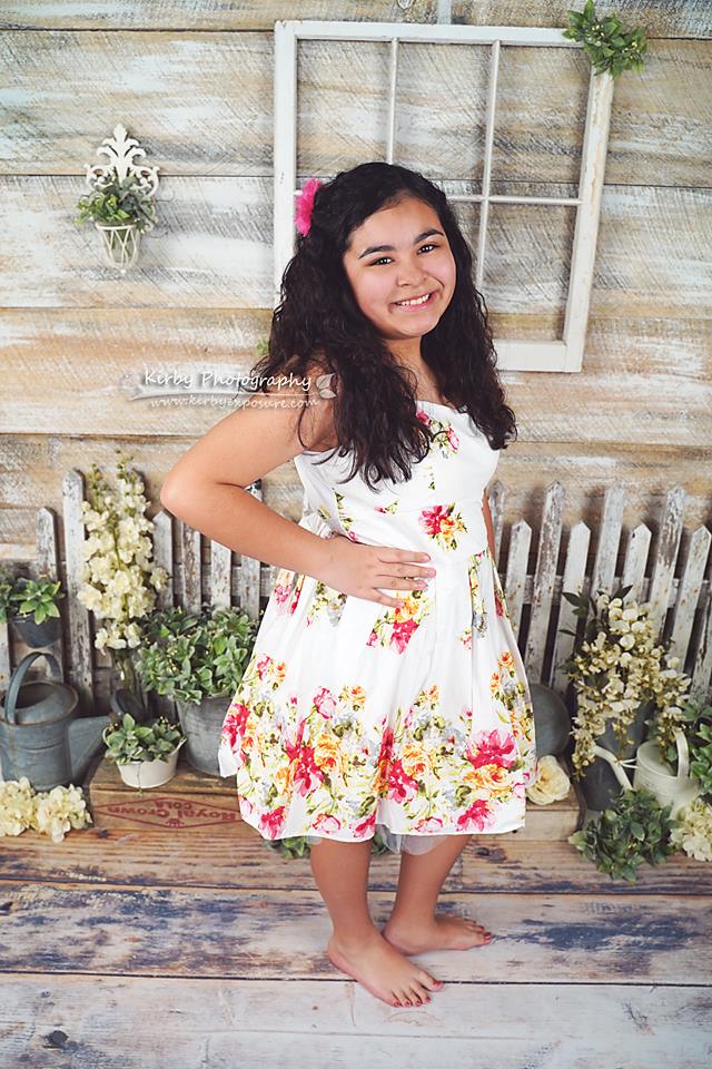 Kate Vintage Printemps Véranda Enfants Toile de fond conçue par Arica Kirby - Kate Backdrop FR
