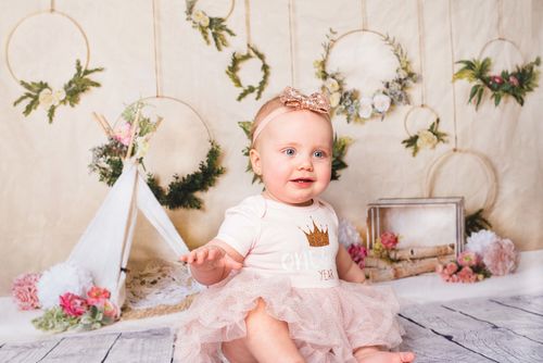 Kate Printemps Fleurs Camping Enfants Toile de fond conçu par Mandy Ringe - Kate Backdrop FR