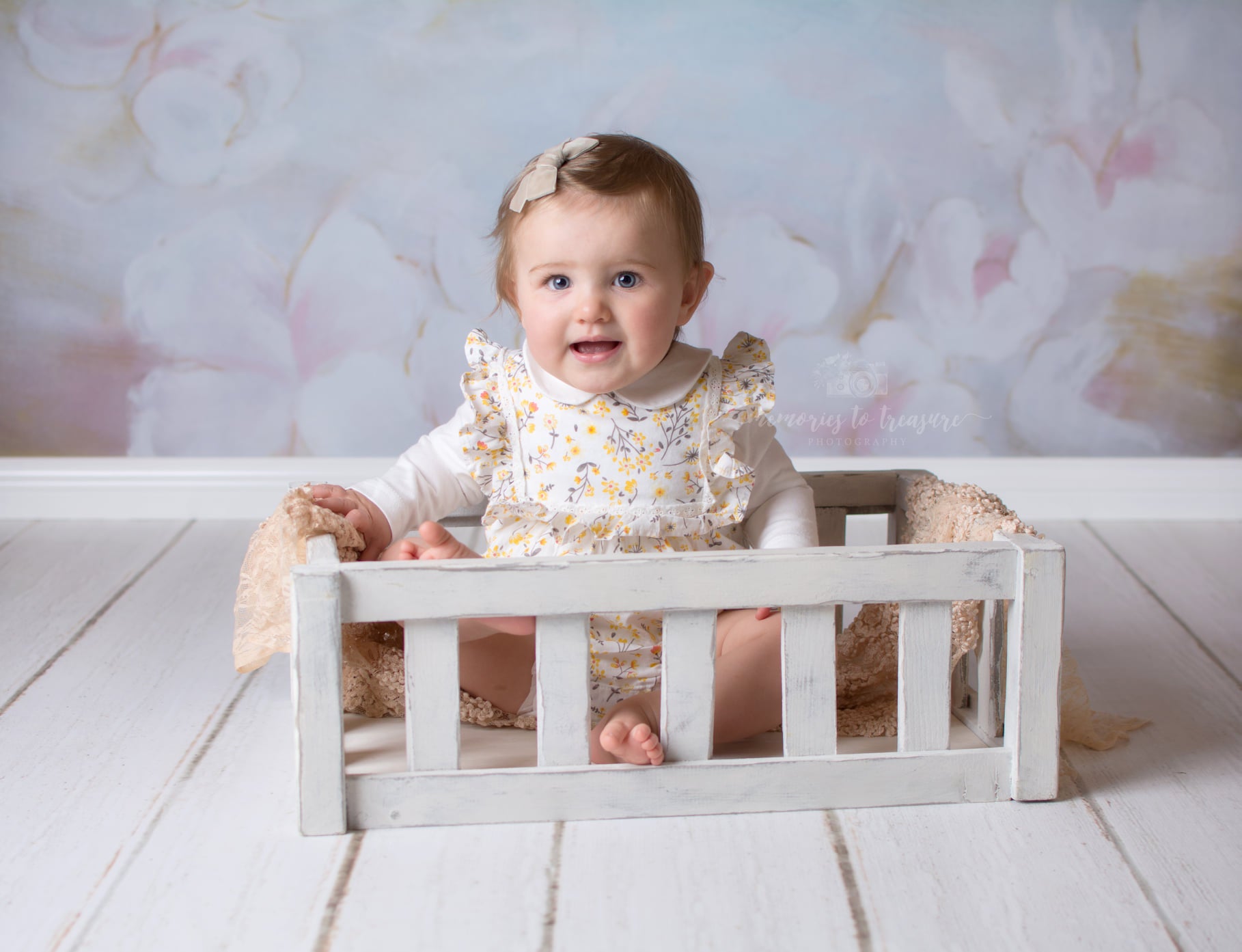 Kate Beaux-arts Fleurs blanches Portrait Toile de fond pour la photographie - Kate Backdrop FR