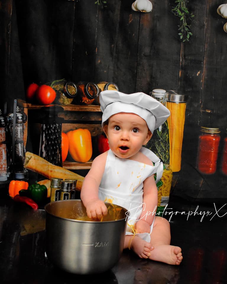 Studio Tenue de bébé Toque de chef Tablier Nouveau-né Accessoires photo