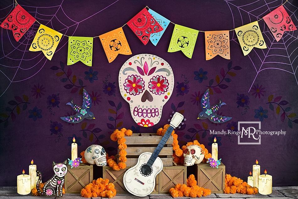 Kate Dia De Muertos Toile de fond conçue par Mandy Ringe - Kate Backdrop FR