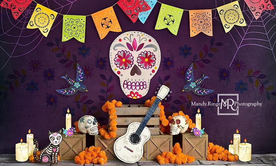 Kate Dia De Muertos Toile de fond conçue par Mandy Ringe - Kate Backdrop FR