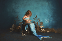 Kate Abstrait Vert-bleu Couleurs froides Portrait Toile de fond pour la photogrphie
