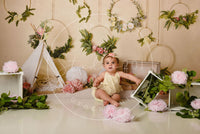 Kate Boho Printemps Fête des mères Couronne de fleurs Toile de fond conçu par Mandy Ringe Photographie