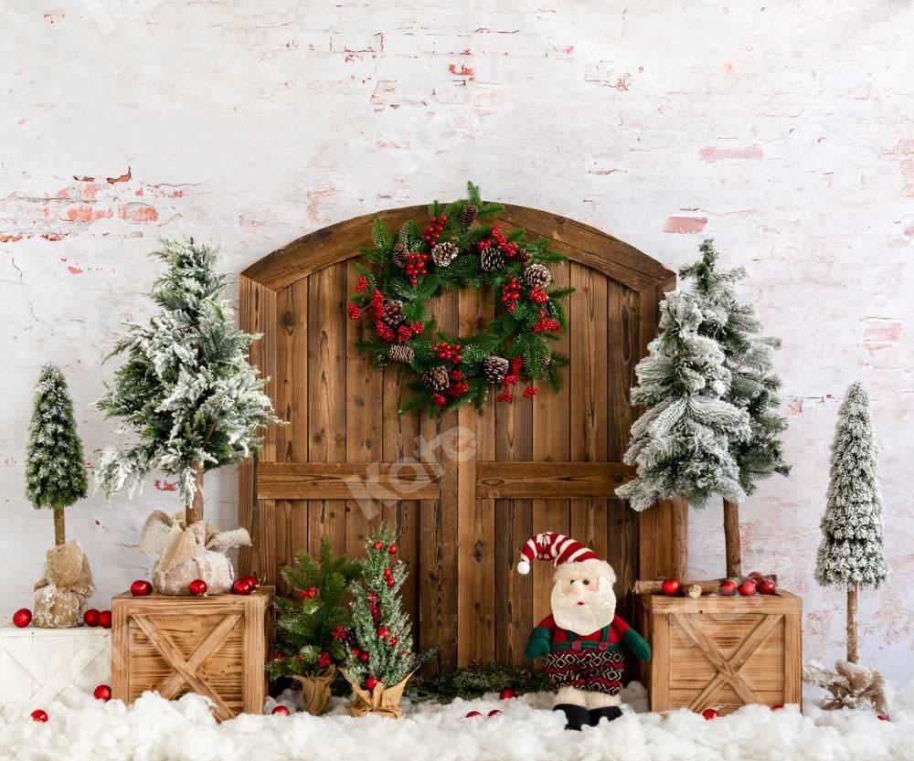 Kate Sapin de Noël Porte Neige Hiver Toile de fond conçue par Emetselch - Kate Backdrop FR