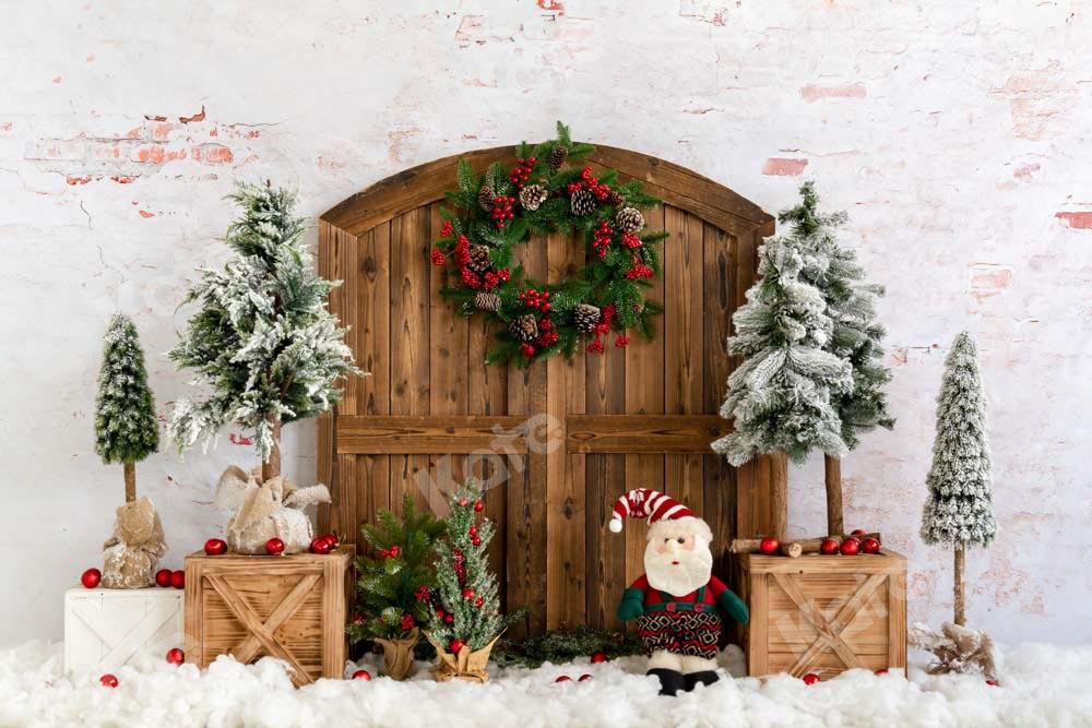Kate Sapin de Noël Porte Neige Hiver Toile de fond conçue par Emetselch - Kate Backdrop FR