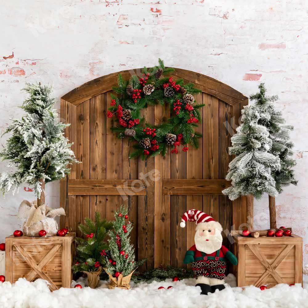 Kate Sapin de Noël Porte Neige Hiver Toile de fond conçue par Emetselch - Kate Backdrop FR
