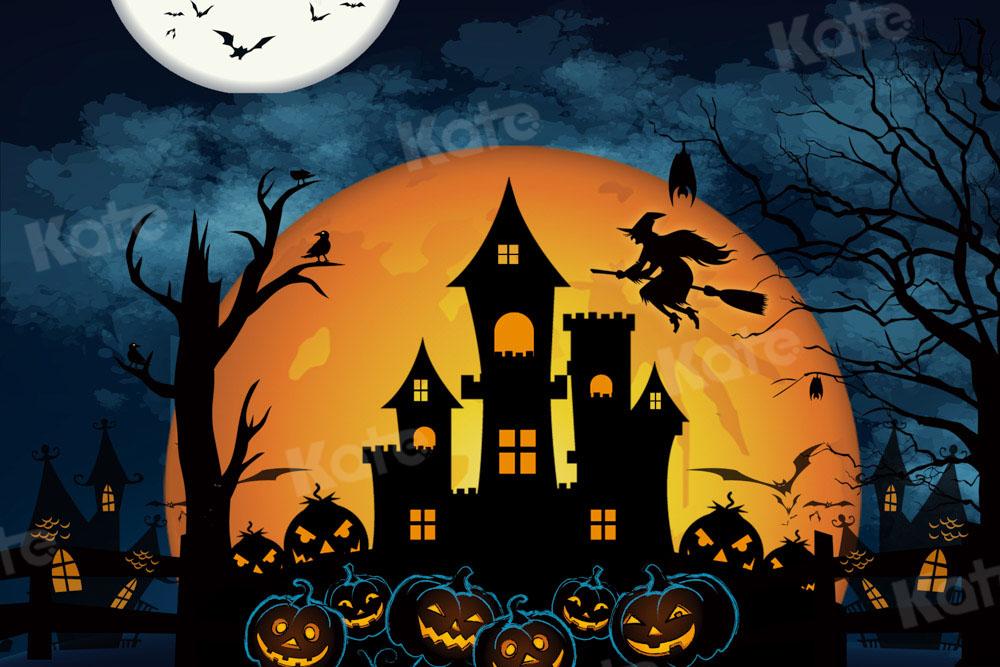 Kate Château Nuit Halloween Automne Toile de fond conçu par Chain Photographie - Kate Backdrop FR