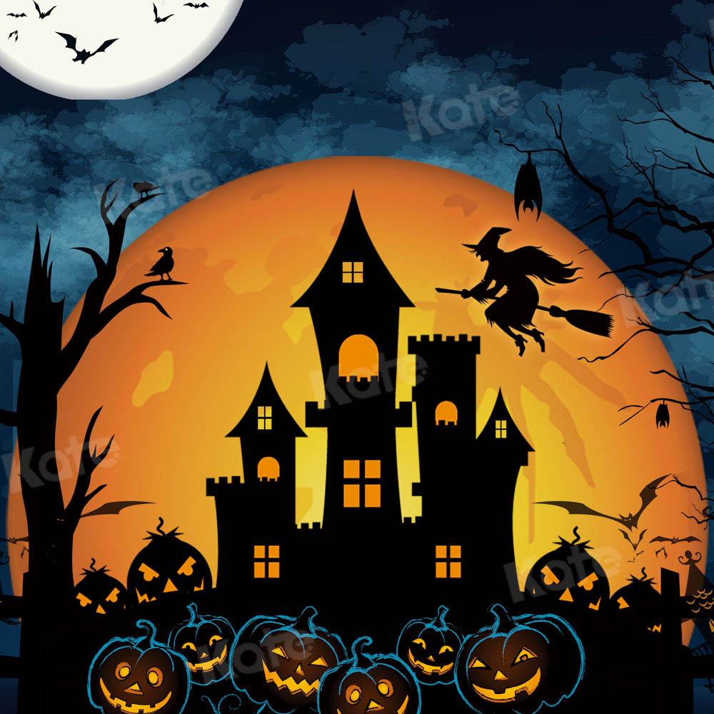 Kate Château Nuit Halloween Automne Toile de fond conçu par Chain Photographie - Kate Backdrop FR