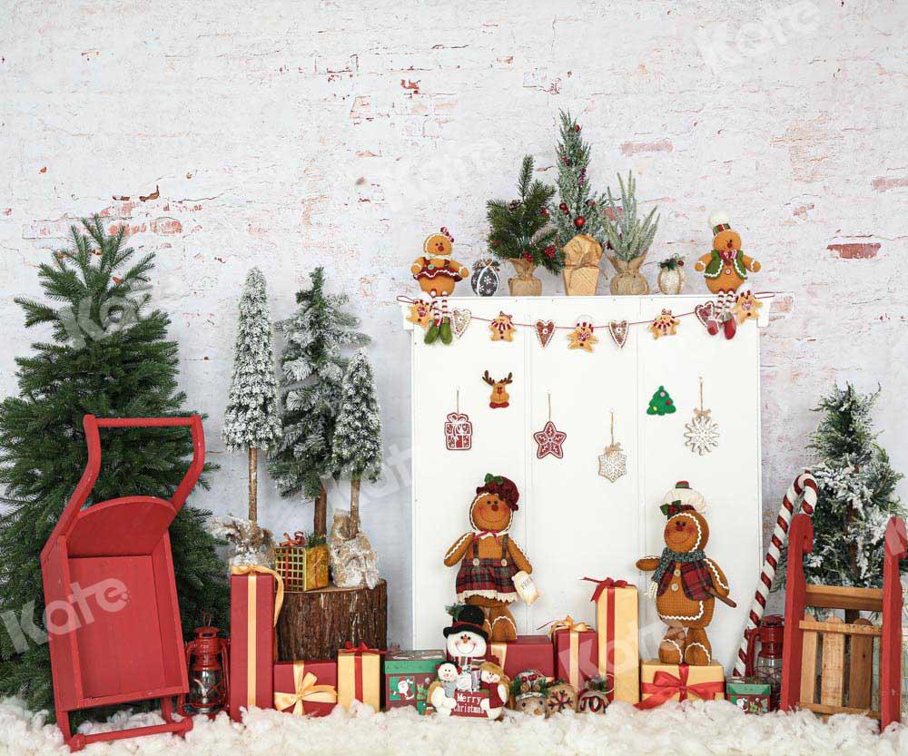 Kate Noël Cadeaux Neige Hiver Arbres Toile de fond Conçu par Emetselch - Kate Backdrop FR
