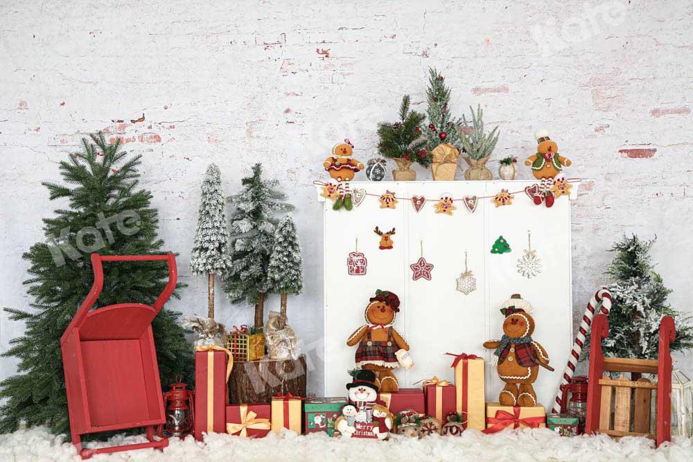 Kate Noël Cadeaux Neige Hiver Arbres Toile de fond Conçu par Emetselch - Kate Backdrop FR