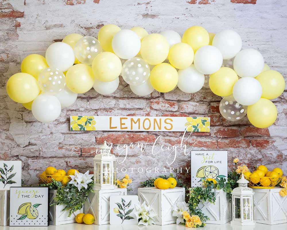 Kate Cake smash Citrons Toile de fond conçu par Megan Leigh - Kate Backdrop FR
