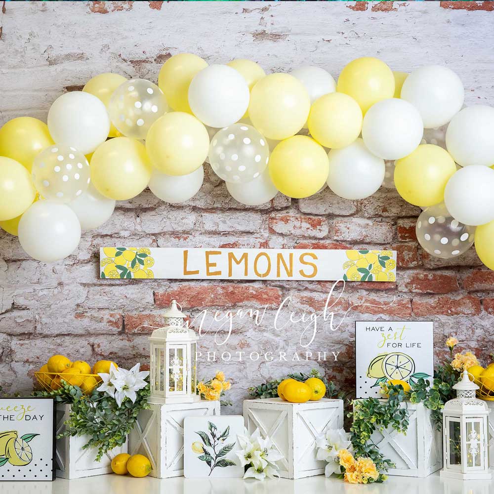 Kate Cake smash Citrons Toile de fond conçu par Megan Leigh - Kate Backdrop FR