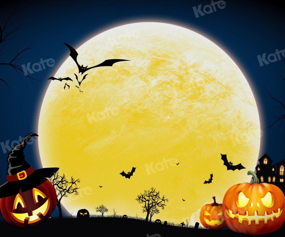 Kate Halloween Automne Citrouille Lune Toile de fond conçu par Chain Photography - Kate Backdrop FR