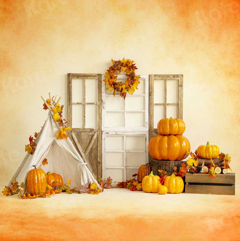 Kate Récolte Automne Tente Citrouille Halloween Toile de fond pour la photographie - Kate Backdrop FR