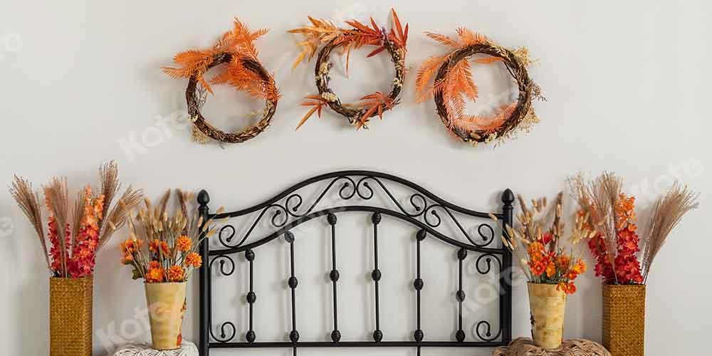 Kate Tête de lit Fleurs Boho Automne Toile de fond conçue par Emetselch - Kate Backdrop FR