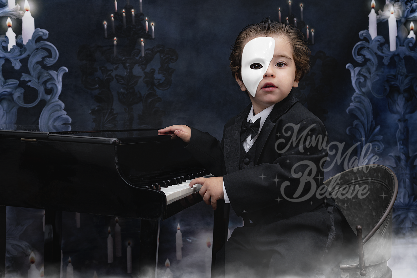 Kate Halloween Opéra Nuit fantôme Musique Toile de fond conçue par Mini MakeBelieve - Kate Backdrop FR