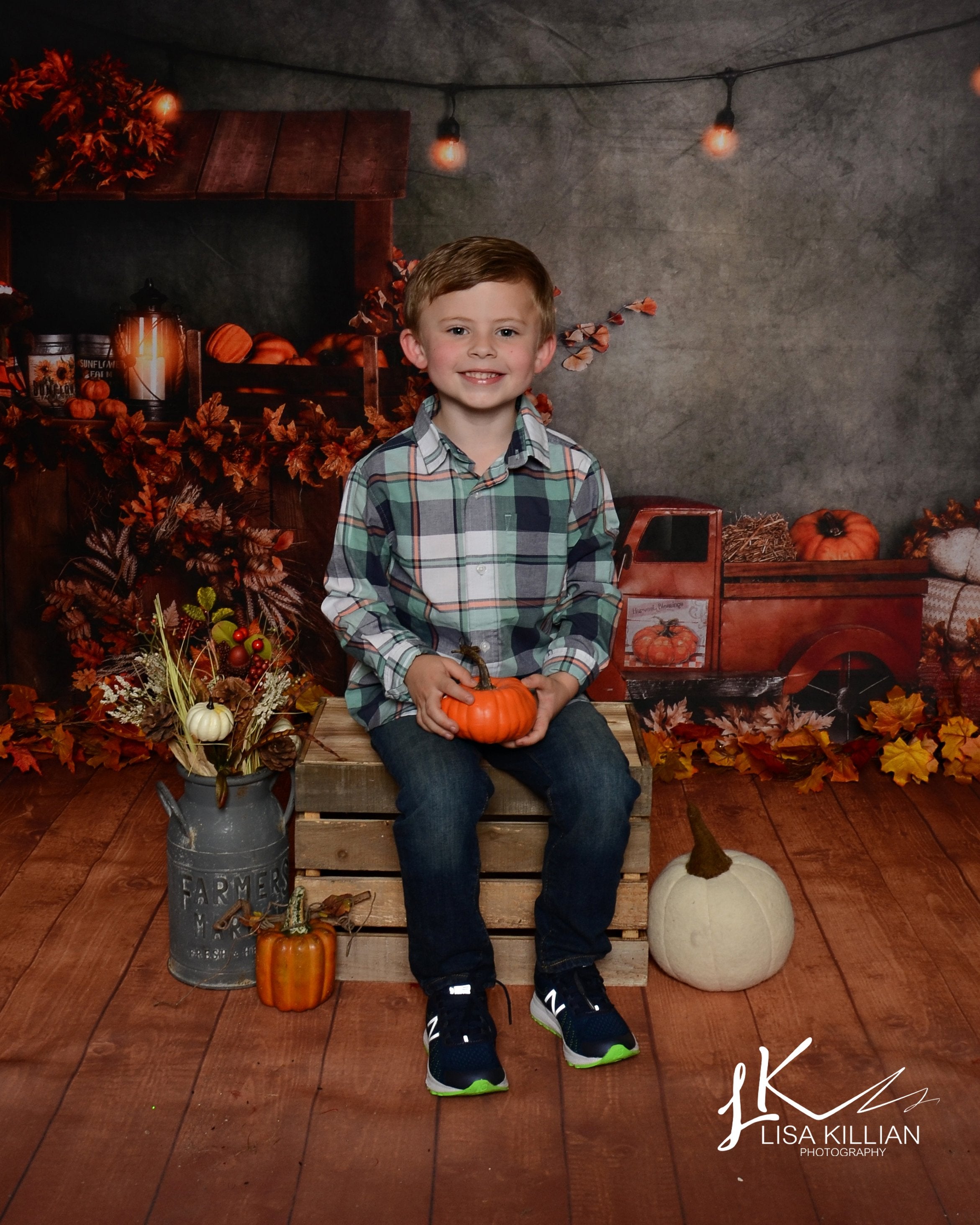 Kate Marché Automne Halloween Camion Toile de fond conçu par Rose Abbas - Kate Backdrop FR