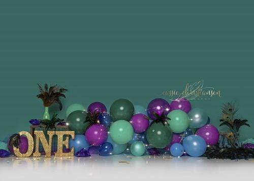 Katebackdrop£ºKate 1st Birthday with Balloons Backdrop for Photography Designed by Cassie Christiansen Photography