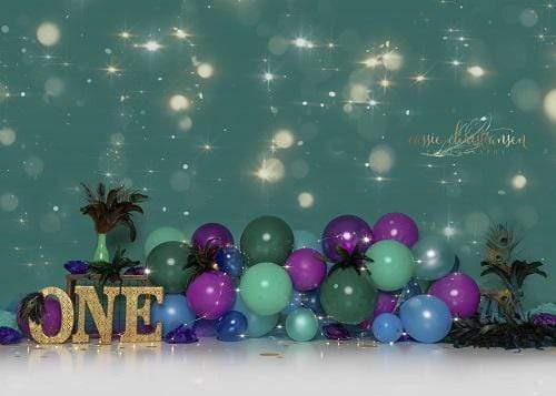 Katebackdrop£ºKate 1st Birthday Balloons Bokeh Backdrop for Photography Designed by Cassie Christiansen Photography