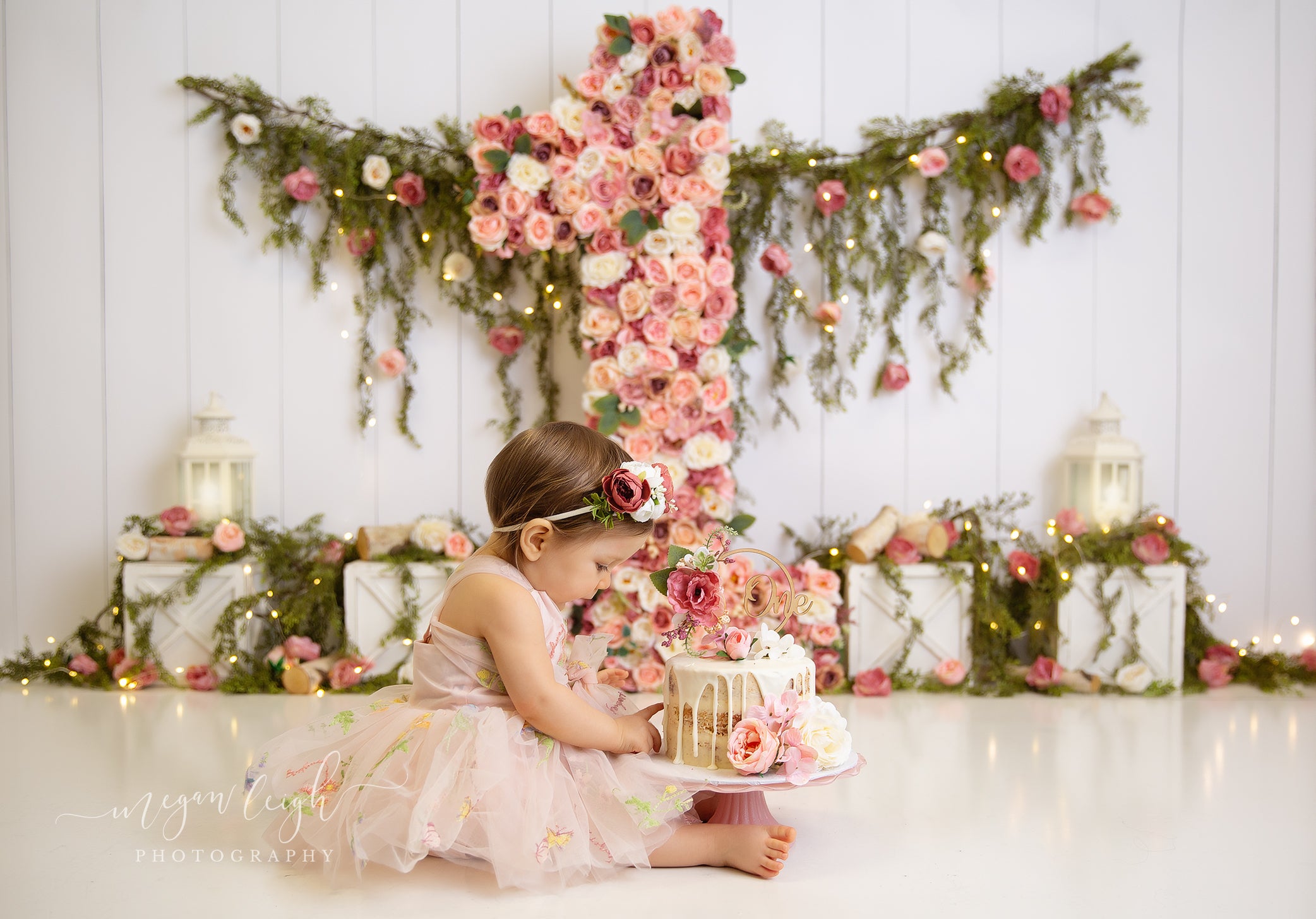 Kate Jardin floral Anniversaire Toile de fond conçue par Megan Leigh - Kate Backdrop FR