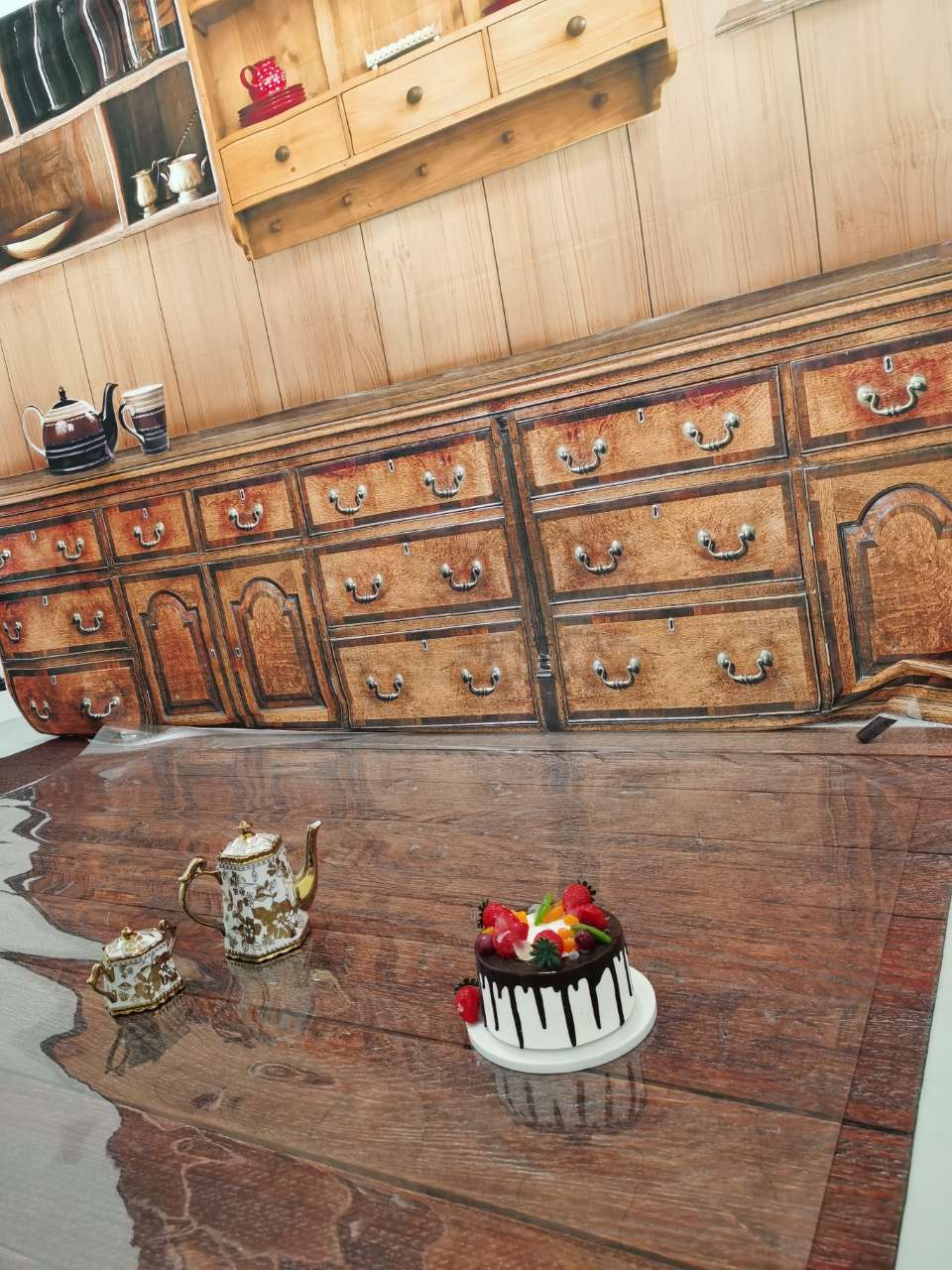 Kate Tapis de sol en Caoutchouc PVC Transparent réfléchissant pour la photographie - Kate Backdrop FR