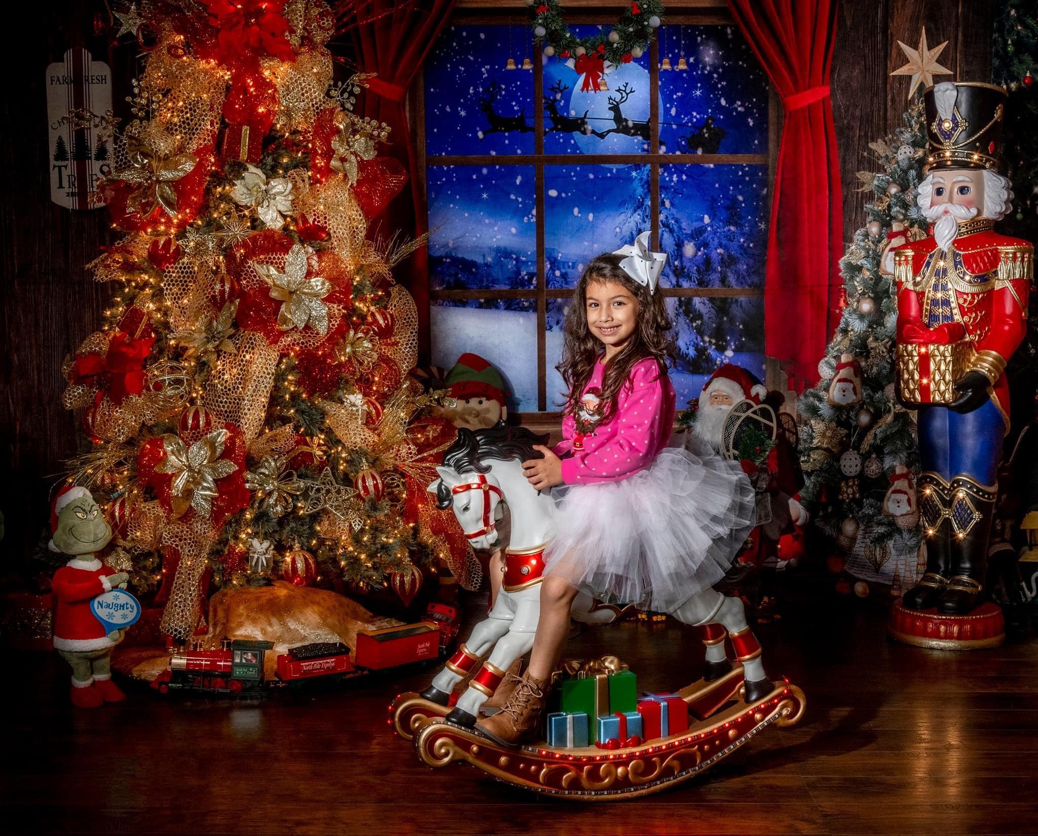 Kate Fenêtres Intérieur Arbres Noël Ensemble de chambre (8pix8pi&10pix8pi&8pix10pi) - Kate Backdrop FR