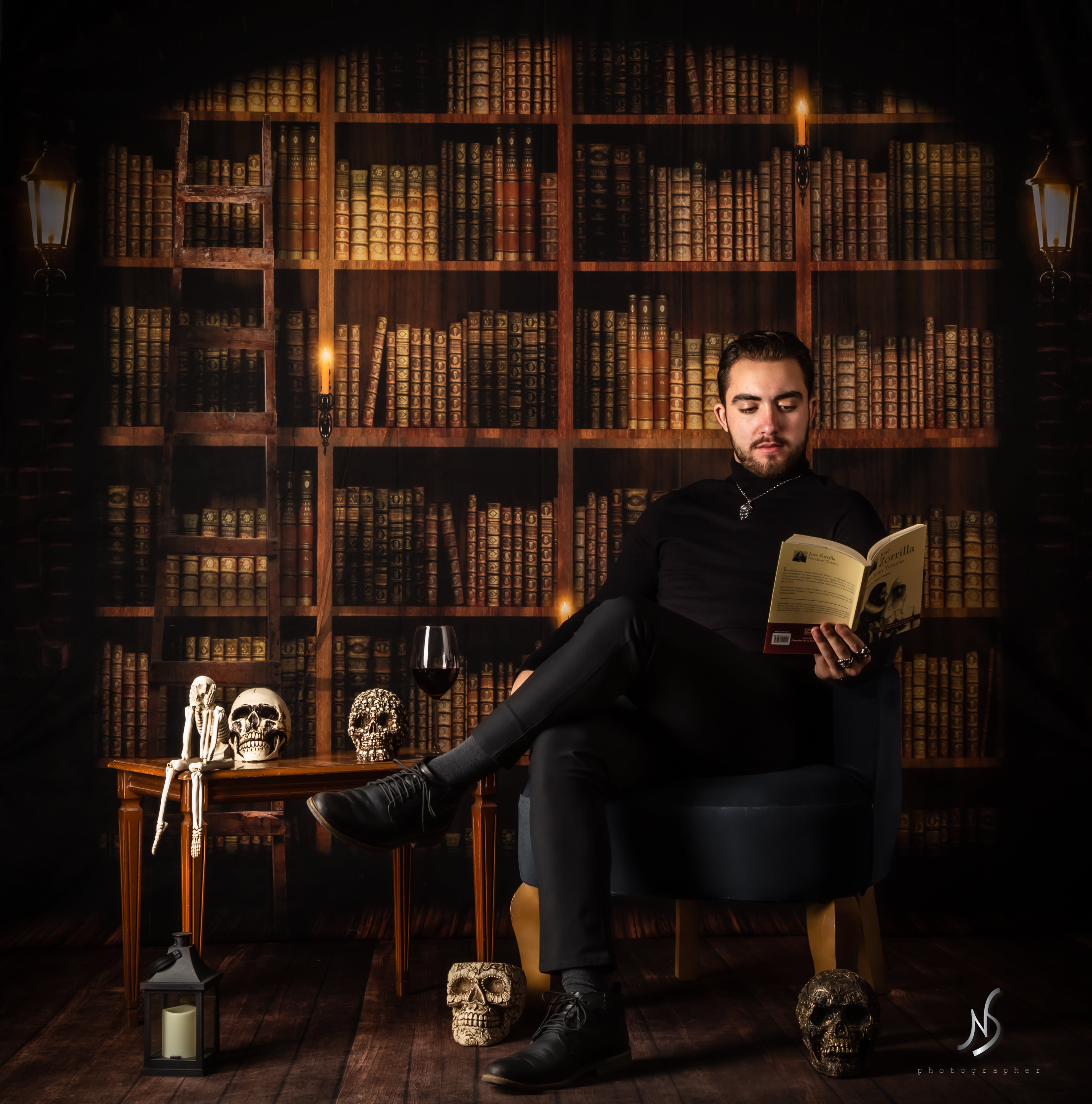 Kate Rétro Étagère à livres Sombre Toile de fond pour la photographie - Kate Backdrop FR