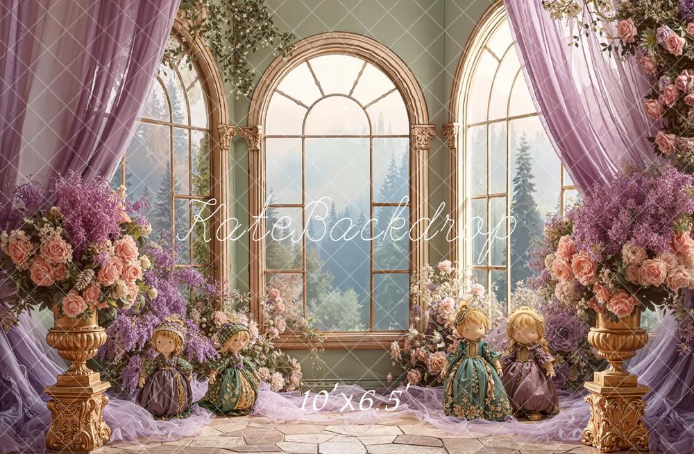 Kate Fenêtre Fleur Poupées Violet Toile de fond conçue par Emetselch