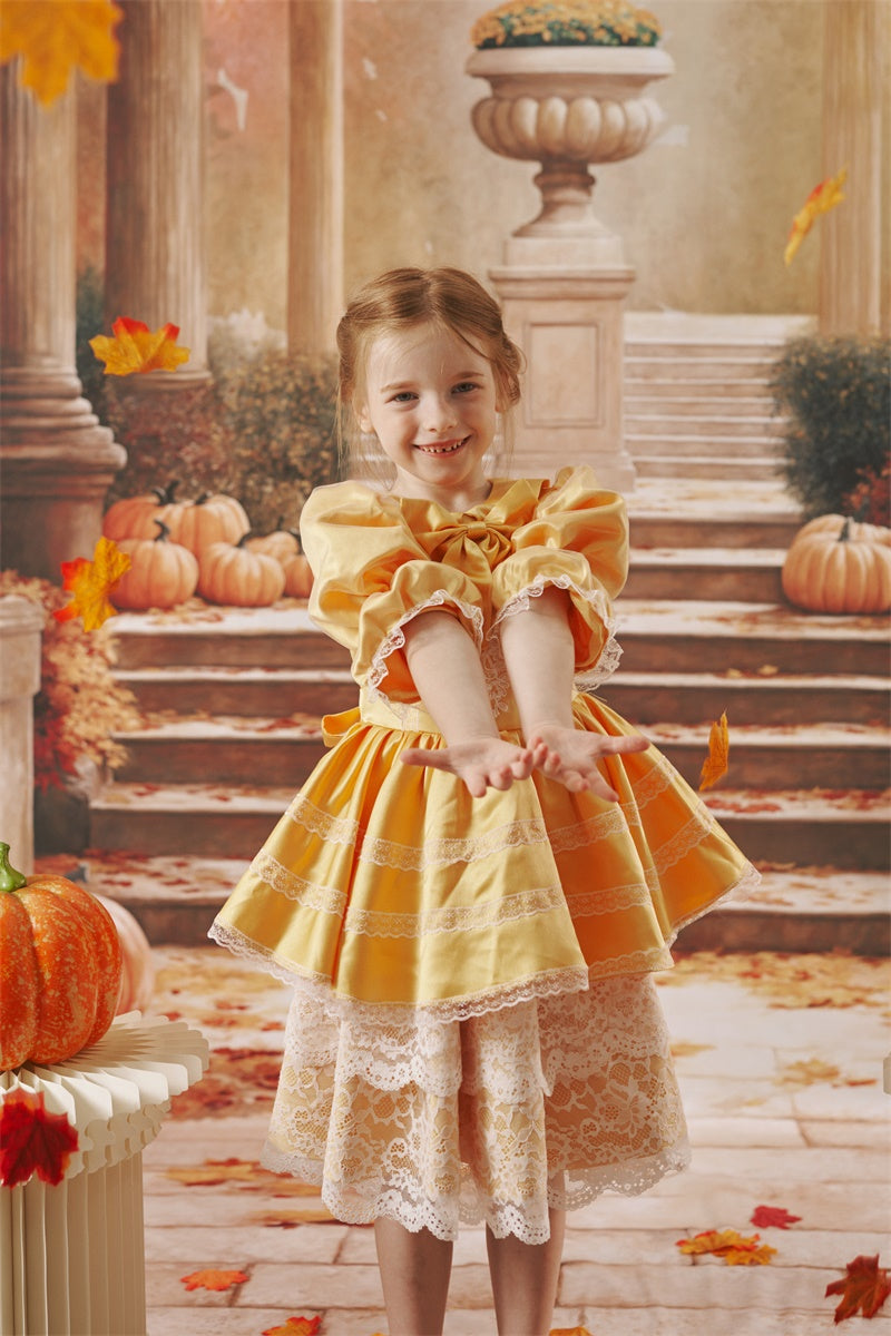 Kate Sweep Mur-à-Sol Automne Citrouille Escaliers Toile de fond conçue par Emetselch