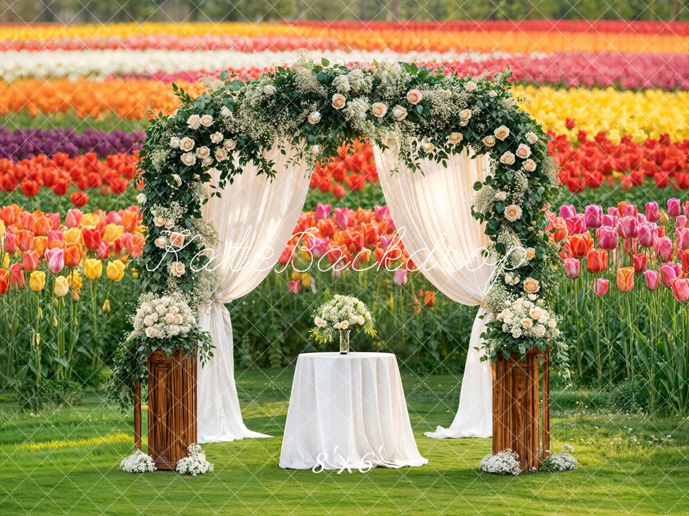 Kate Mariage Arche Fleurs Tulipes Toile de fond conçue par Emstselch