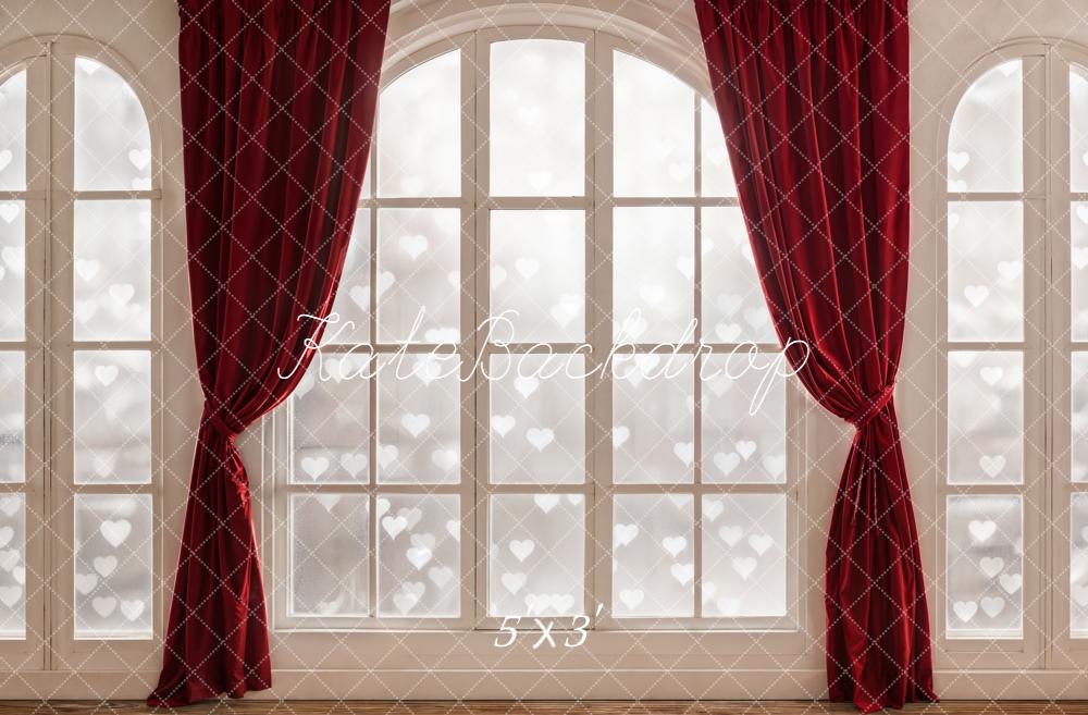 Kate Saint Valentin Fenêtre Rideaux Rouge Toile de fond conçue par Emetselch